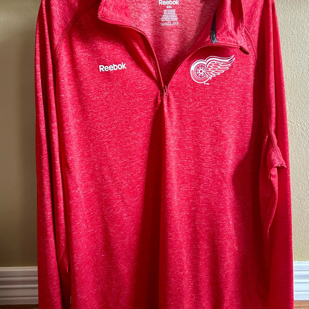 Reebok Red Quarter-Zip‎ Jacket Red Wings, NHL, Size XXL